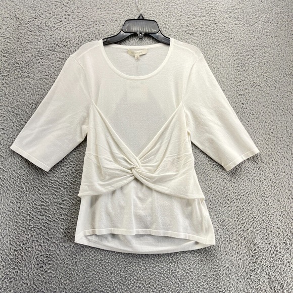Favorite Daughter Top Womens XL White Open‎ Back 3/4 Sleeve New $168 - Picture 1 of 10